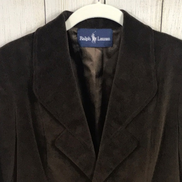 Ralph Lauren Brown Velvet Fitted Classic Blazer - Picture 2 of 8
